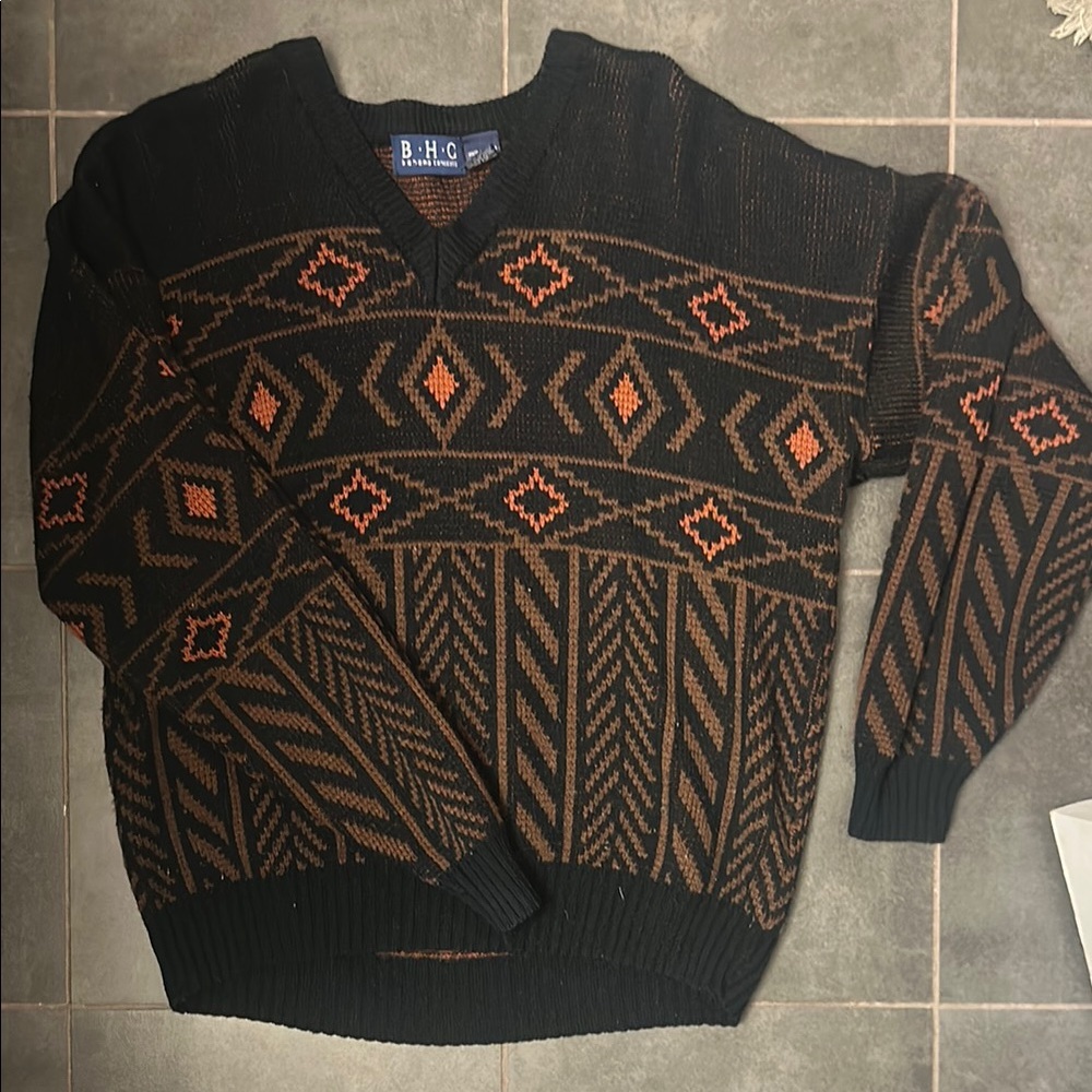 Retro Sears Black “Grandpa” knit Sweatshirt